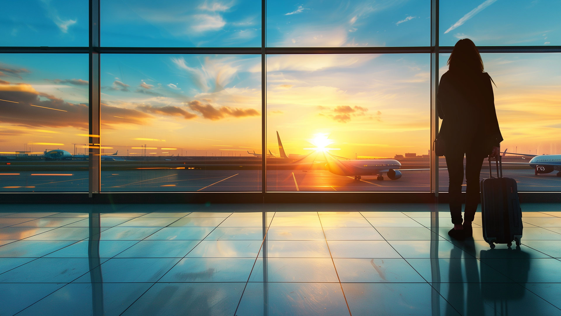 Airport in the night