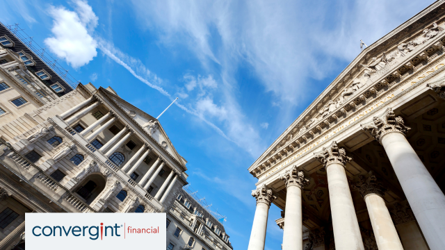 Financial institution buildings with columns