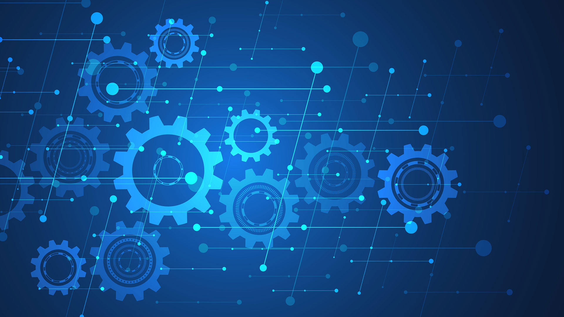 Graphic of technological gears.