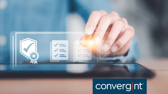 Closeup of a hand with security icon illustrations