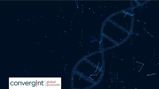 DNA strand on dark blue background