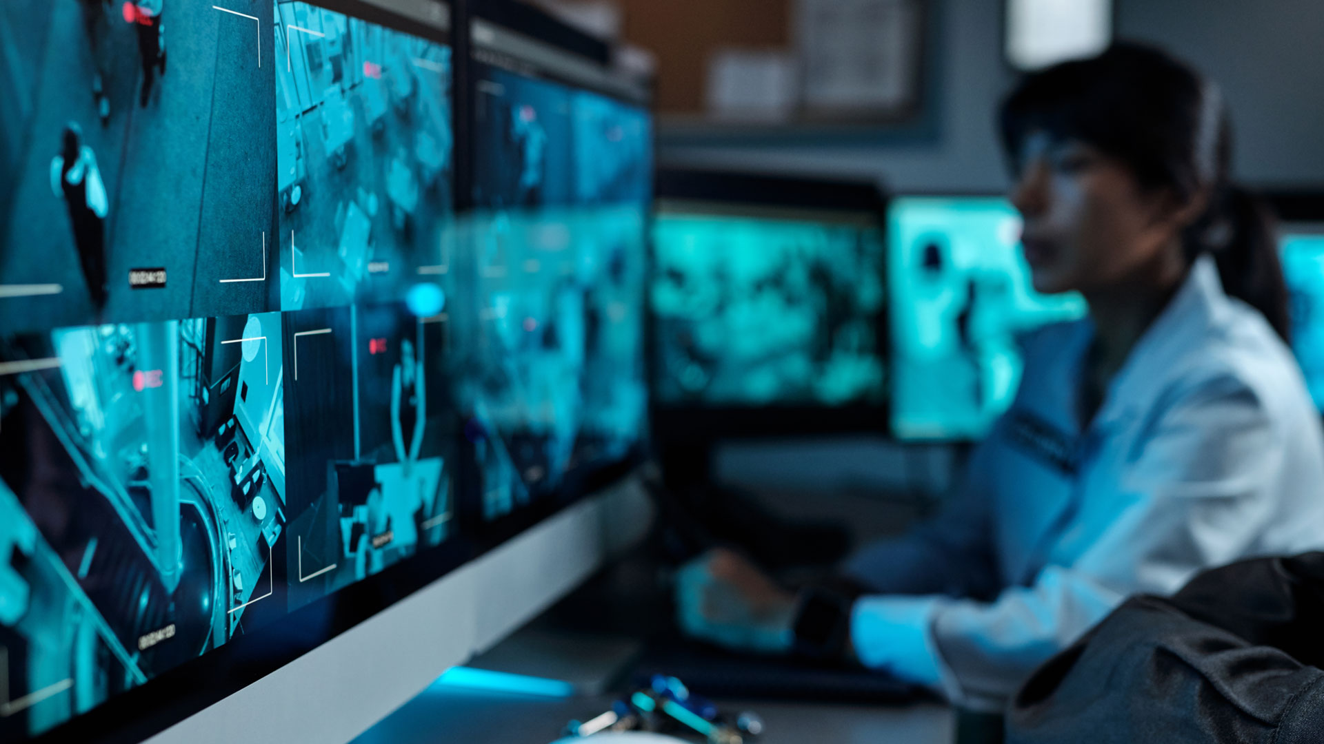 Computer screen with cctv video