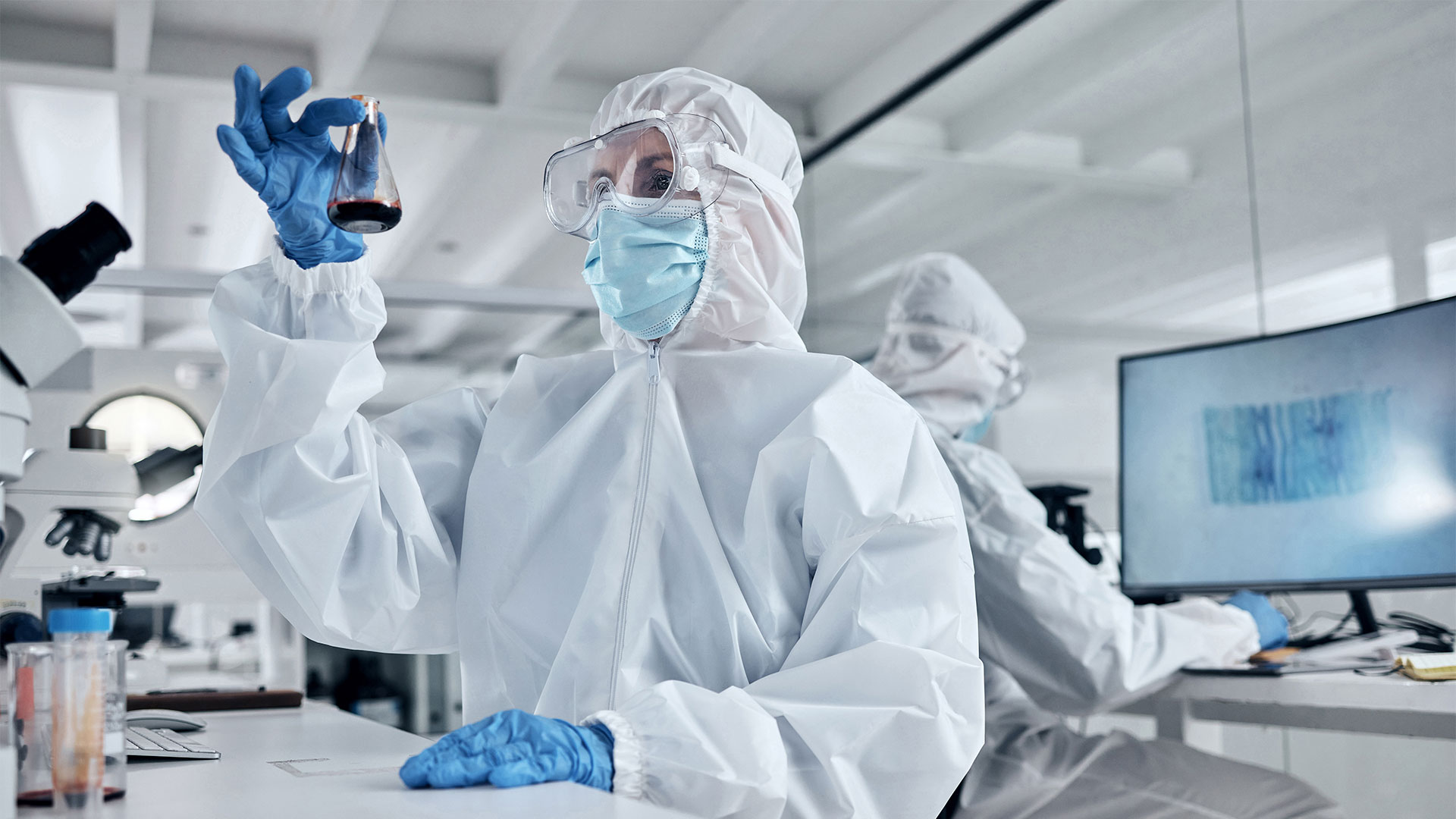 Scientist in a cleanroom