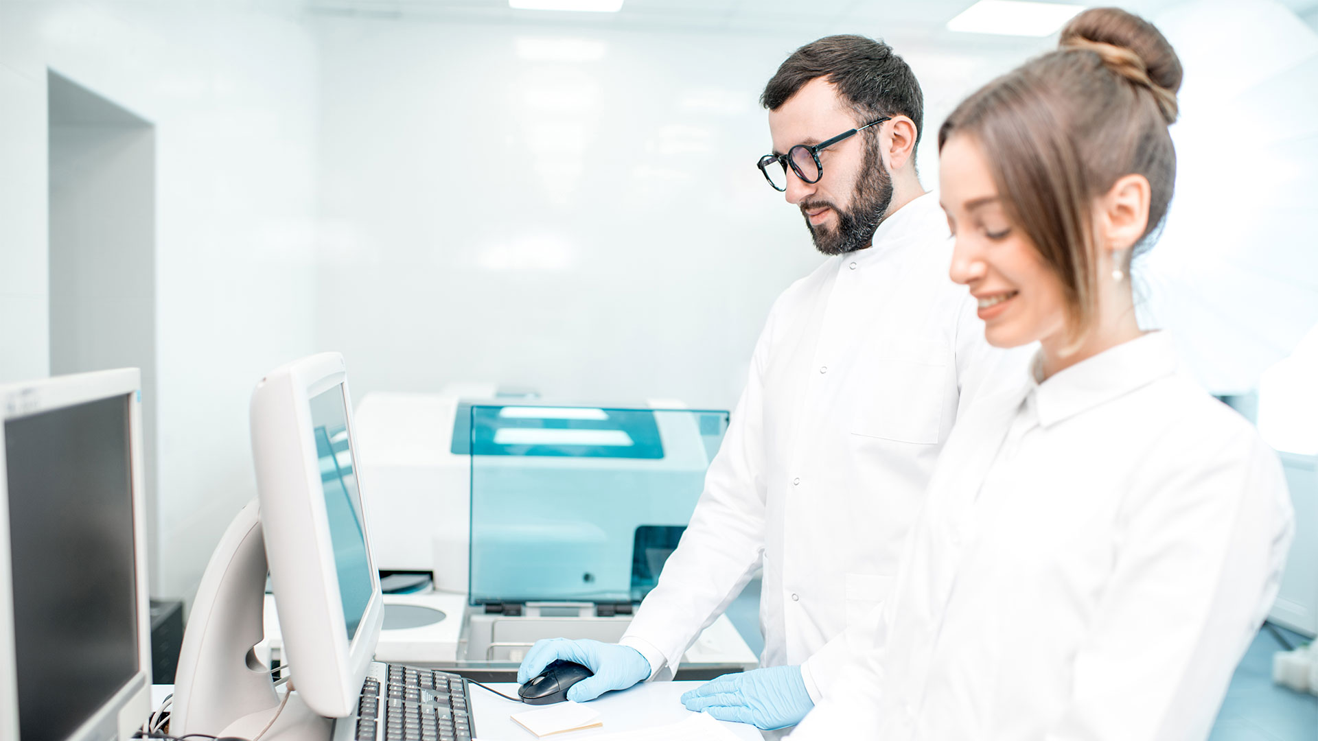 Team of scientists recording data