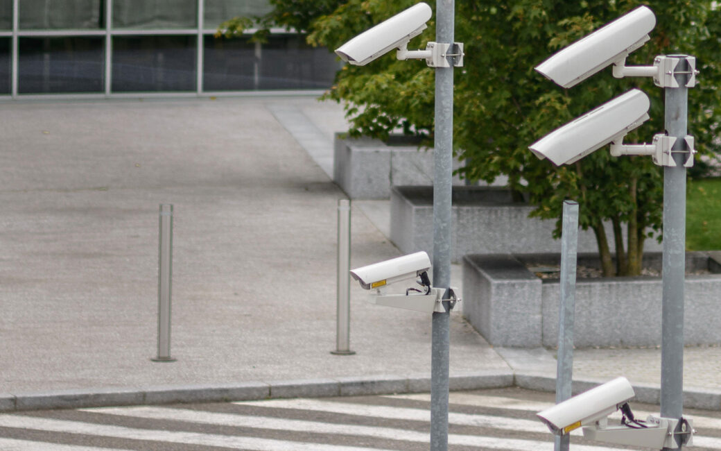 University campus surveillance cameras