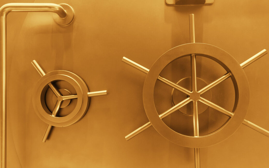 Gold strong room door